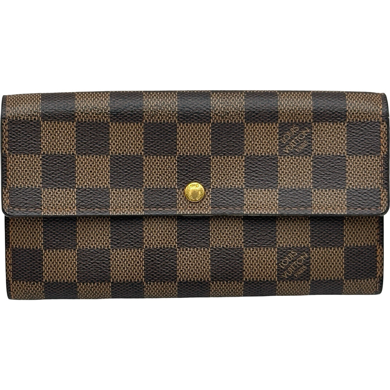 【美品】ルイヴィトン ポルトフォイユサラ 長財布 ダミエエベヌ CA2190 ルイ・ヴィトン LOUIS VUITTON ポルトフォイユ・サラ N61374 ブラウン