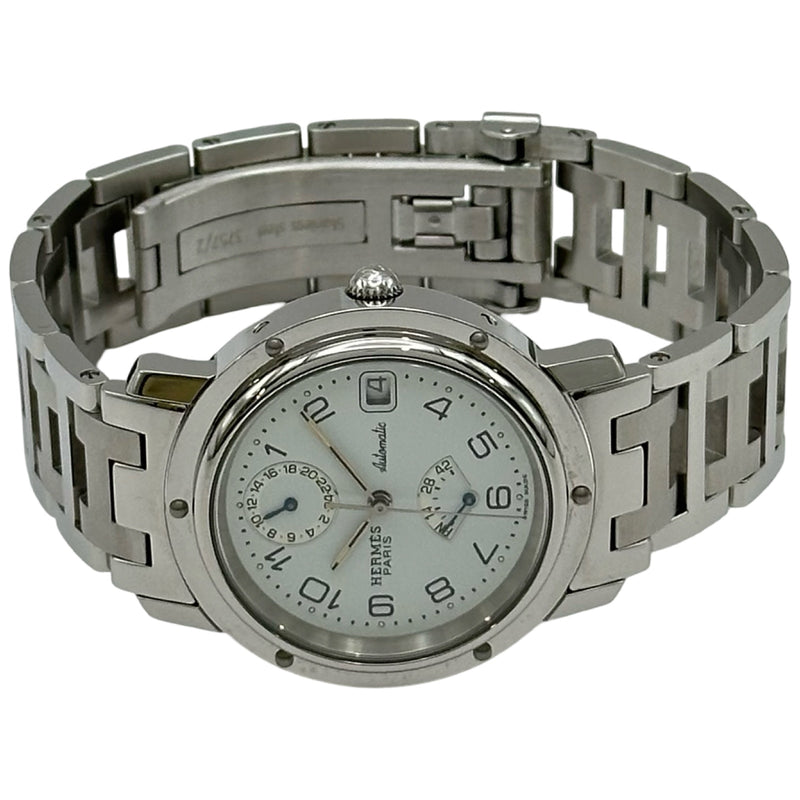 エルメス HERMES クリッパー CL5.710.131 ホワイト ステンレススチール