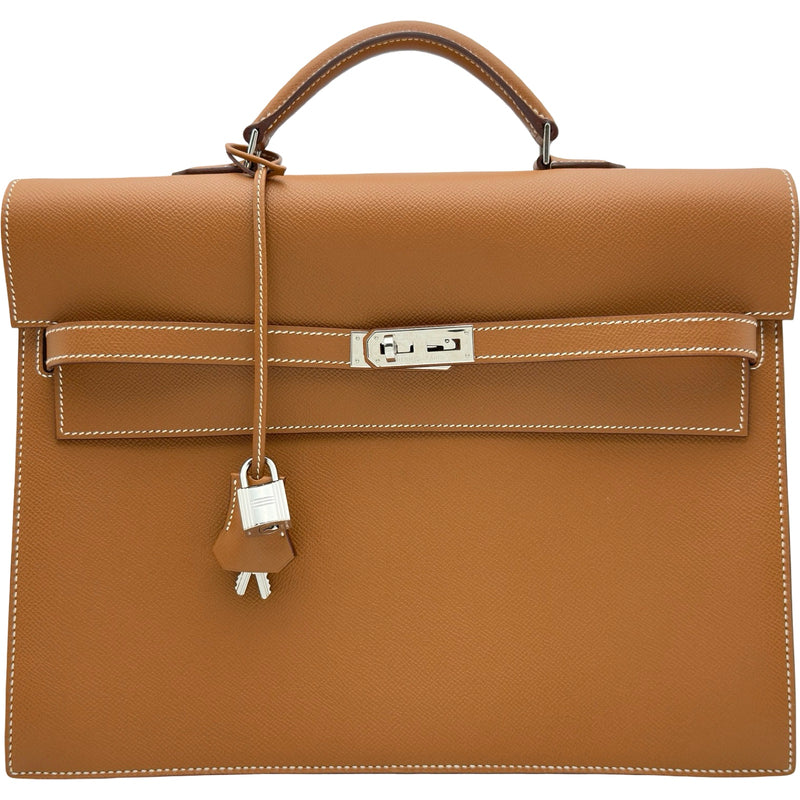 Hermès エルメス ビジネスバッグ エルメス HERMES ケリーデベッシュ34 L刻印 ゴールド シルバー金具