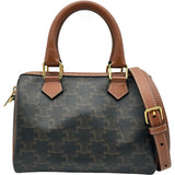 セリーヌ CELINE トリオンフ スモールボストン 113772 タン ゴールド金具 トリオンフキャンバス/カーフ レディース ショルダーバッグ