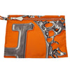 エルメス HERMES シルキーシティPM ▢O刻印 オレンジ/アイボリー シルバー金具 シルク/エバーカラー レディース ショルダーバッグ