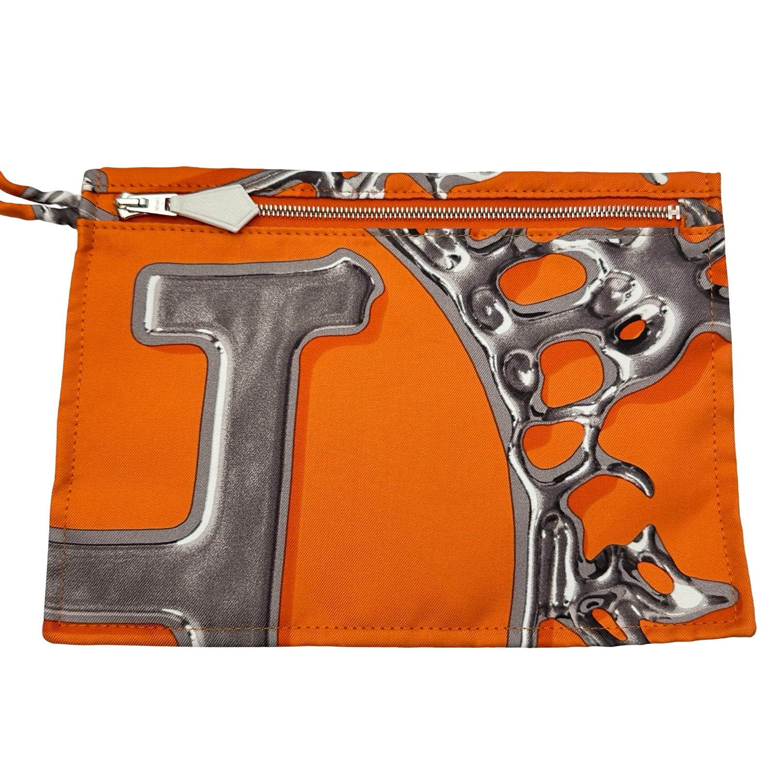 エルメス HERMES シルキーシティPM ▢O刻印 オレンジ/アイボリー 
