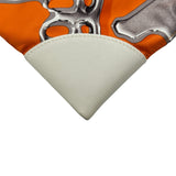 エルメス HERMES シルキーシティPM ▢O刻印 オレンジ/アイボリー シルバー金具 シルク/エバーカラー レディース ショルダーバッグ