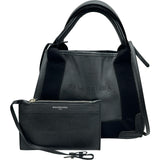 バレンシアガ BALENCIAGA ネイビーカバスXS 390346 ブラック シルバー金具 レザー レディース ショルダーバッグ