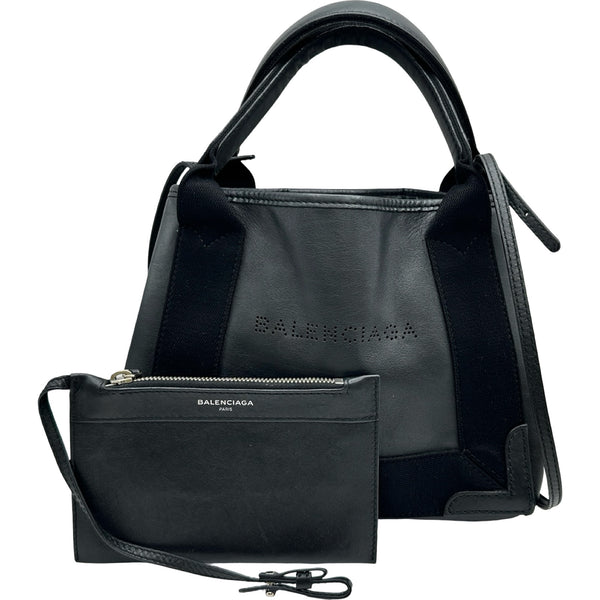 バレンシアガ BALENCIAGA ネイビーカバスXS 390346 ブラック シルバー