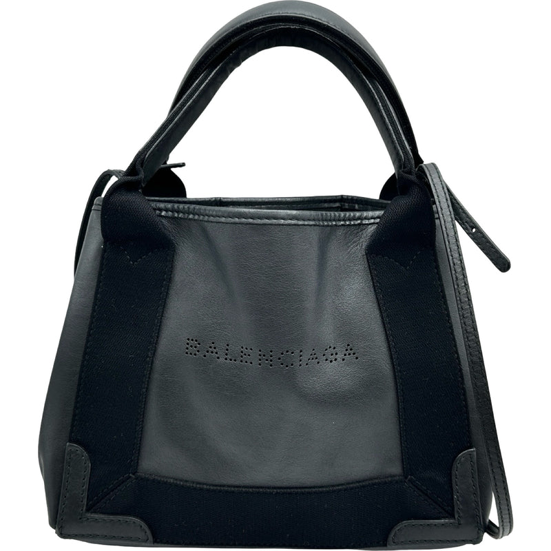 バレンシアガ BALENCIAGA ネイビーカバスXS 390346 ブラック シルバー