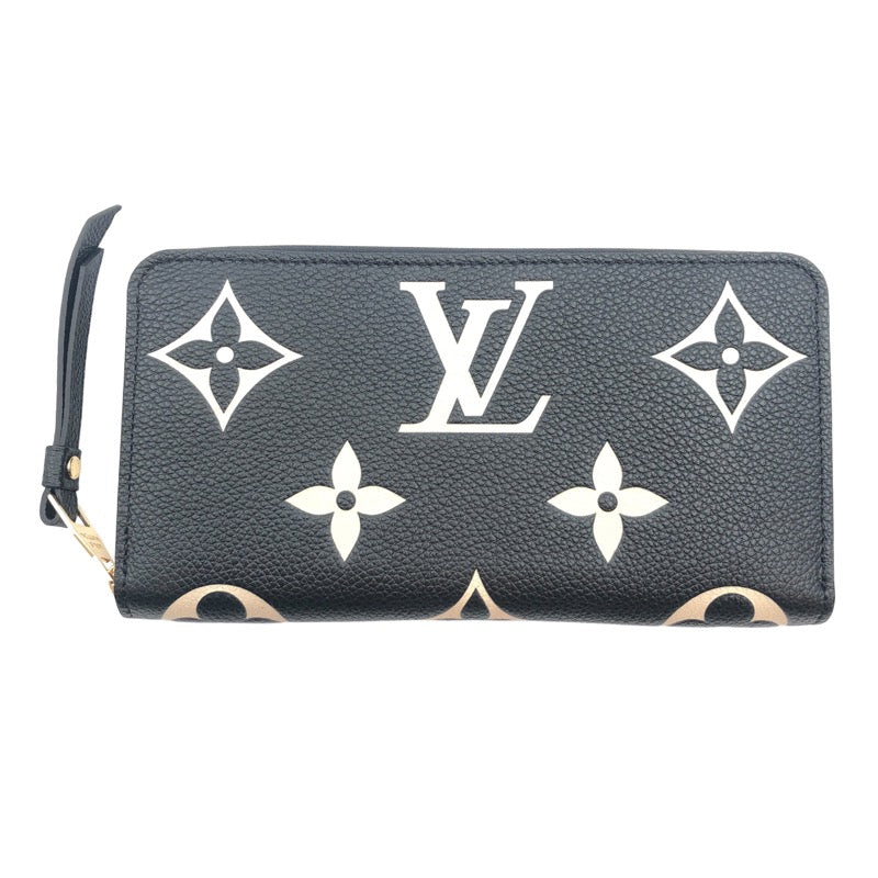 ルイ・ヴィトン LOUIS VUITTON ジッピーウォレット M80481 ブラック モノグラムアンプラント レディース 長財布