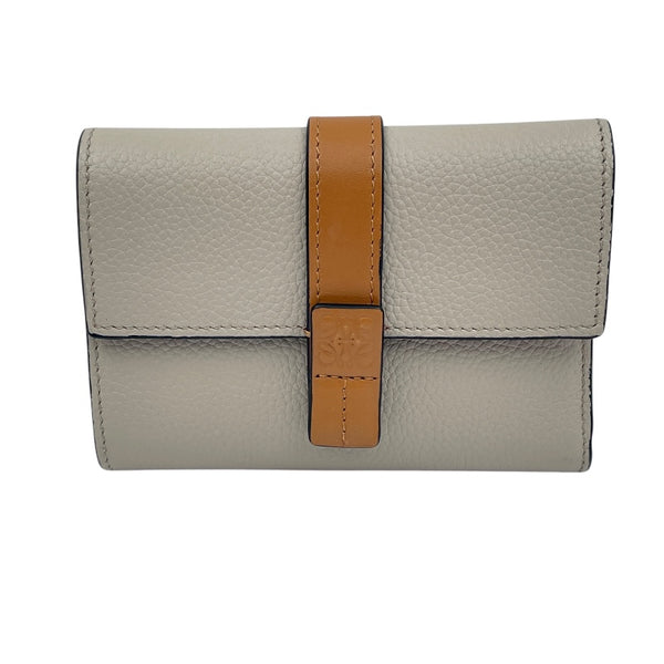 ロエベ LOEWE バーティカル ウォレット スモール C660S86X01 ライトオーツ ソフトグレインカーフ レディース 三つ折り財布