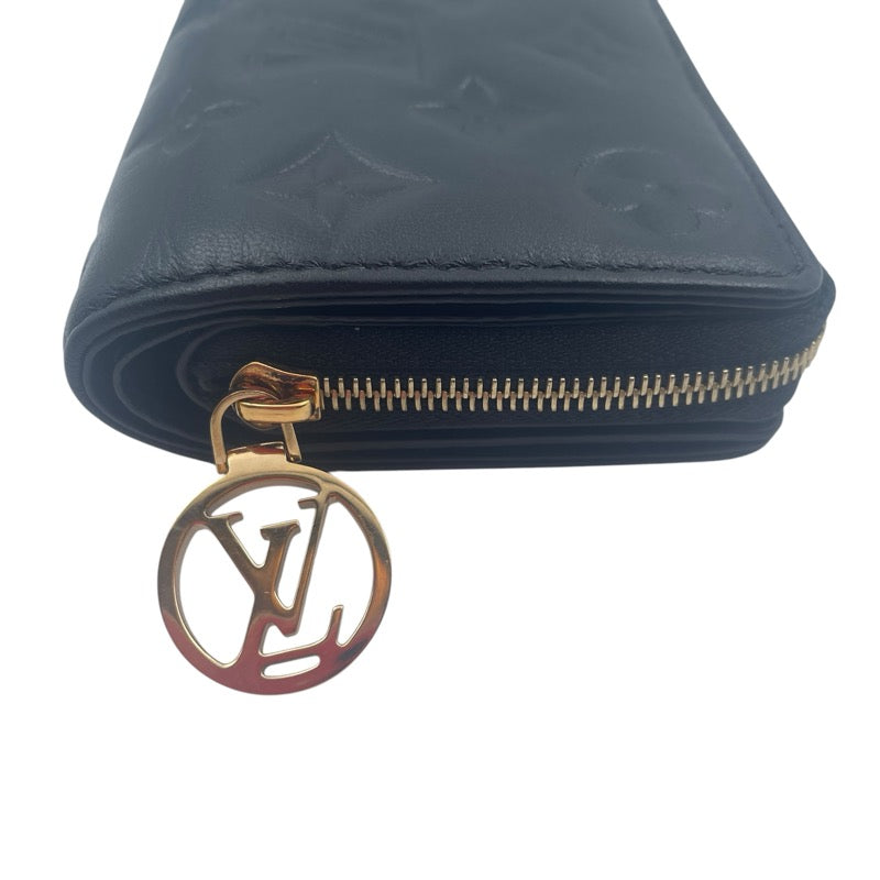 ルイ・ヴィトン LOUIS VUITTON ポルトフォイユ・ルー M81599 ノワール ラムスキン レディース 二つ折り財布