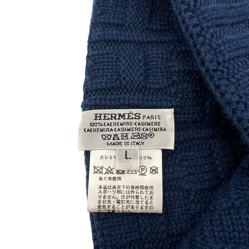 エルメス HERMES カシミア ニットキャップ ネイビー L カシミア100％ ユニセックス その他小物