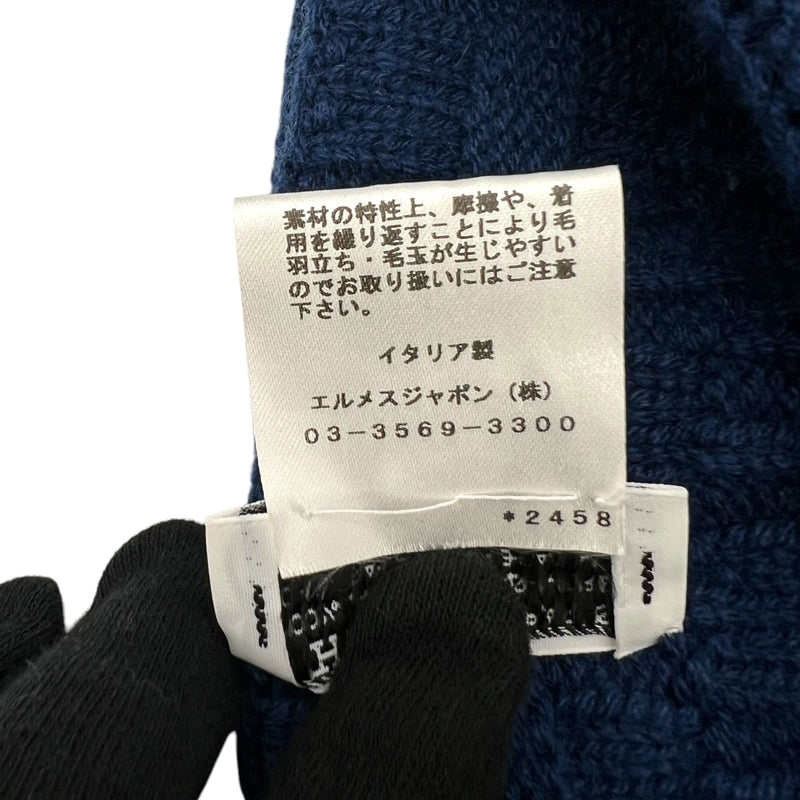 エルメス HERMES カシミア ニットキャップ ネイビー L カシミア100％ ユニセックス その他小物