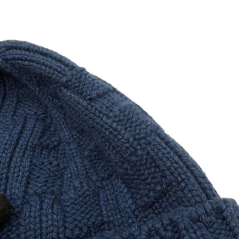 エルメス HERMES カシミア ニットキャップ ネイビー L カシミア100％ ユニセックス その他小物