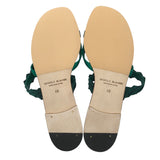 マノロブラニク Manolo Blahnik サテンフラットサンダル グリーン レディース サンダル