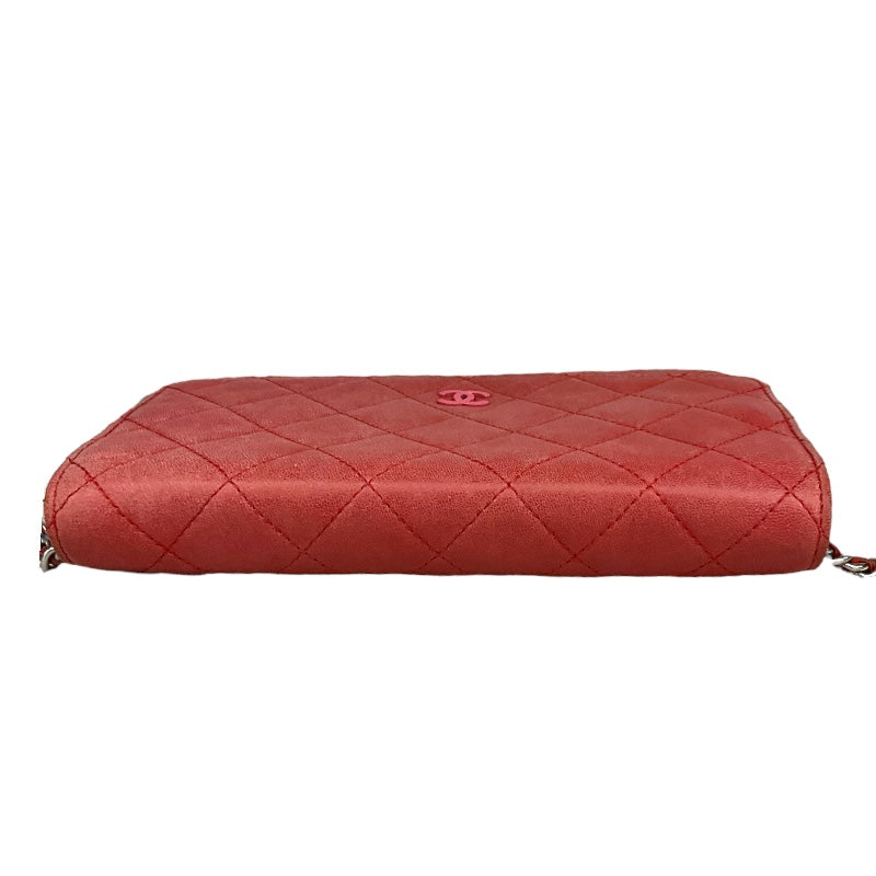シャネル CHANEL ﾏﾄﾗｯｾﾁｪｰﾝｳｫﾚｯﾄ A33814 レッド ラムスキン レディース ショルダーバッグ