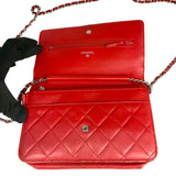 シャネル CHANEL ﾏﾄﾗｯｾﾁｪｰﾝｳｫﾚｯﾄ A33814 レッド ラムスキン レディース ショルダーバッグ