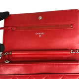 シャネル CHANEL ﾏﾄﾗｯｾﾁｪｰﾝｳｫﾚｯﾄ A33814 レッド ラムスキン レディース ショルダーバッグ