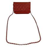 シャネル CHANEL ﾏﾄﾗｯｾﾁｪｰﾝｳｫﾚｯﾄ A33814 レッド ラムスキン レディース ショルダーバッグ
