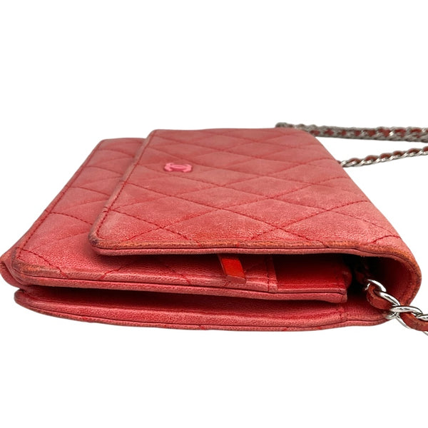 シャネル CHANEL ﾏﾄﾗｯｾﾁｪｰﾝｳｫﾚｯﾄ A33814 レッド ラムスキン レディース ショルダーバッグ