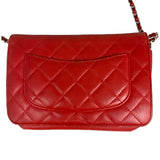 シャネル CHANEL ﾏﾄﾗｯｾﾁｪｰﾝｳｫﾚｯﾄ A33814 レッド ラムスキン レディース ショルダーバッグ