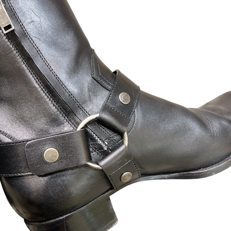 サンローラン SAINT LAURENT ワイアット レザーハーネスブーツ 420090 ブラック レザー メンズ ブーツ