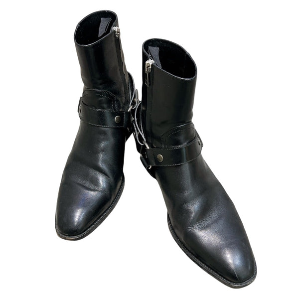 サンローラン SAINT LAURENT ワイアット レザーハーネスブーツ 420090 ブラック レザー メンズ ブーツ