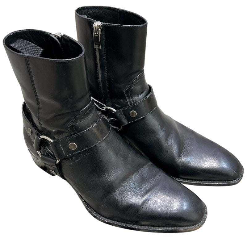 サンローラン SAINT LAURENT ワイアット レザーハーネスブーツ 420090 ブラック レザー メンズ ブーツ