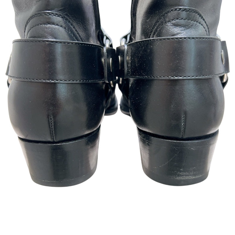 サンローラン SAINT LAURENT ワイアット レザーハーネスブーツ 420090 ブラック レザー メンズ ブーツ