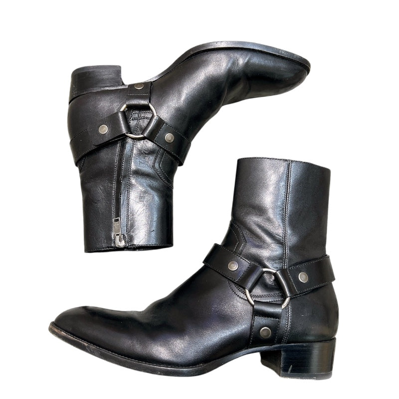 サンローラン SAINT LAURENT ワイアット レザーハーネスブーツ 420090 ブラック レザー メンズ ブーツ