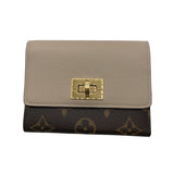 ルイ・ヴィトン LOUIS VUITTON ポルトフォイユ・ヴィクトリーヌ M82398 グレージュ/GD金具 モノグラム レディース 三つ折り財布