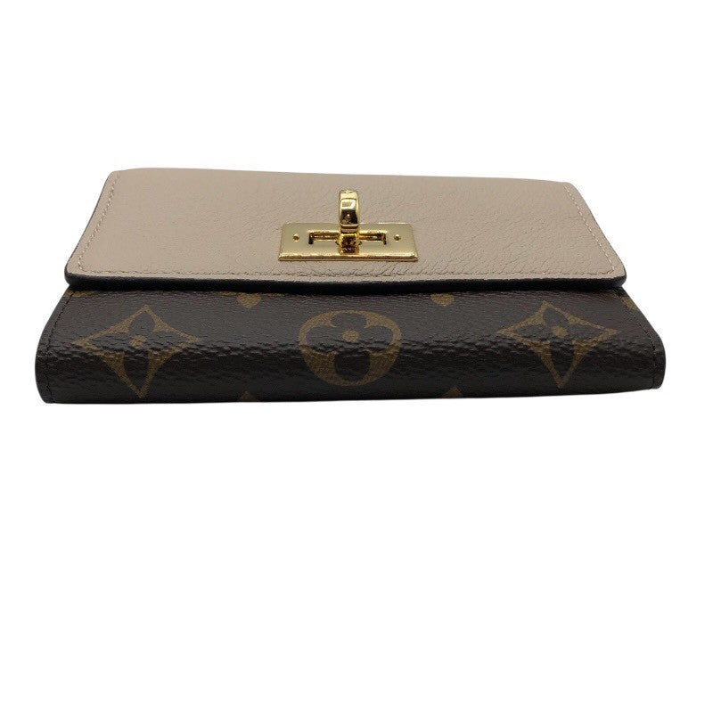 ルイ・ヴィトン LOUIS VUITTON ポルトフォイユ・ヴィクトリーヌ M82398 グレージュ/GD金具 モノグラム レディース 三つ折り財布