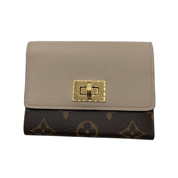 ルイ・ヴィトン LOUIS VUITTON ポルトフォイユ・ヴィクトリーヌ M82398 グレージュ/GD金具 モノグラム レディース 三つ折り財布