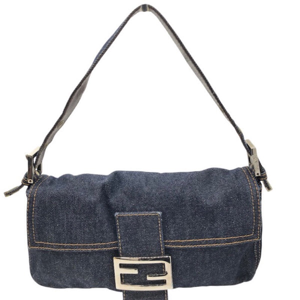 フェンディ FENDI マンマバケット 26424 ブルー/ブラウン デニム/レザー レディース ハンドバッグ