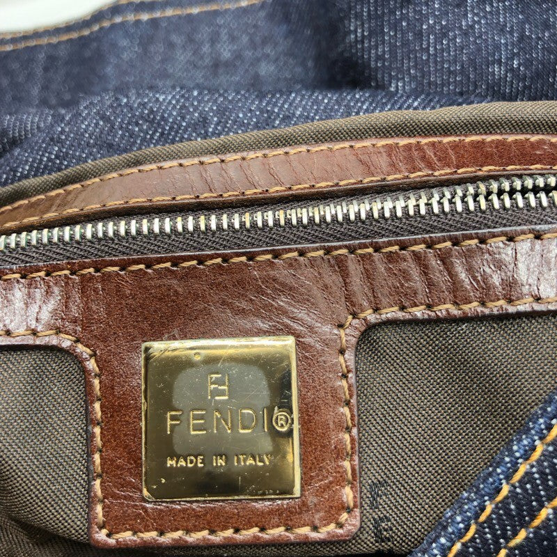 フェンディ FENDI マンマバケット 26424 ブルー/ブラウン デニム/レザー レディース ハンドバッグ