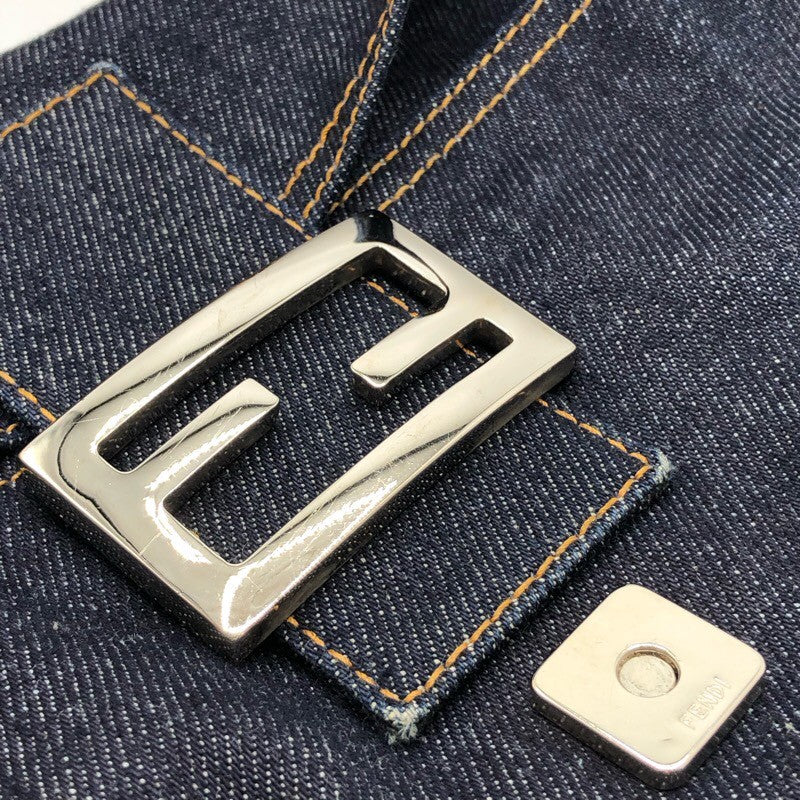 フェンディ FENDI マンマバケット 26424 ブルー/ブラウン デニム/レザー レディース ハンドバッグ