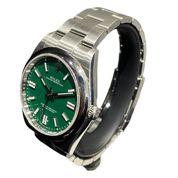 ロレックス ROLEX オイスターパーペチュアル41 124300 グリーン SS メンズ 腕時計