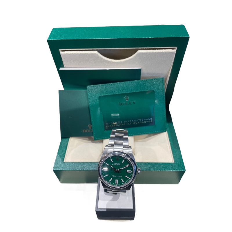 ロレックス ROLEX オイスターパーペチュアル41 124300 グリーン SS メンズ 腕時計