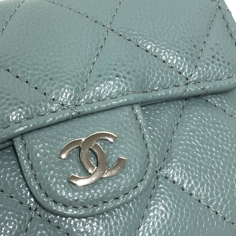 シャネル CHANEL クラシック チェーンスモールウォレット AP0238 30番台 ライトブルー シルバー金具 キャビアスキン レディー |  中古ブランドリユースショップ OKURA(おお蔵)