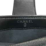 シャネル CHANEL カメリア チェーンポシェット 24番台 ブラック ラムスキン/ストラス レディース 長財布