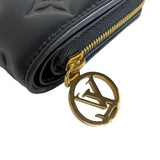 ルイ・ヴィトン LOUIS VUITTON ポルトフォイユ・ルー M81599 ブラック ゴールド金具 ラム レディース 二つ折り財布