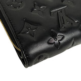 ルイ・ヴィトン LOUIS VUITTON ポルトフォイユ・ルー M81599 ブラック ゴールド金具 ラム レディース 二つ折り財布