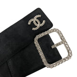 シャネル CHANEL ベルト ブラック シルバー金具 スウェード/メタル/ストラス レディース ベルト