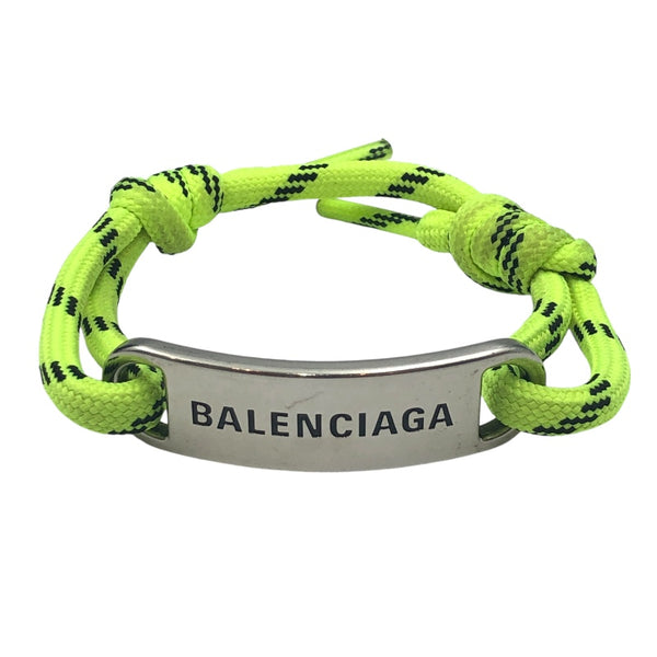 バレンシアガ BALENCIAGA プレートブレスレット ライトグリーン ポリエステル・コットン・メタル レディース ブレスレット