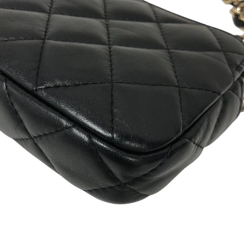 シャネル CHANEL チェーンショルダー A82527 ブラック ゴールド金具 ラムレザー レディース ショルダーバッグ