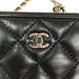 シャネル CHANEL チェーンショルダー A82527 ブラック ゴールド金具 ラムレザー レディース ショルダーバッグ