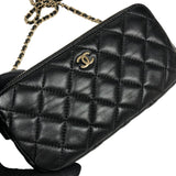 シャネル CHANEL チェーンショルダー A82527 ブラック ゴールド金具 ラムレザー レディース ショルダーバッグ