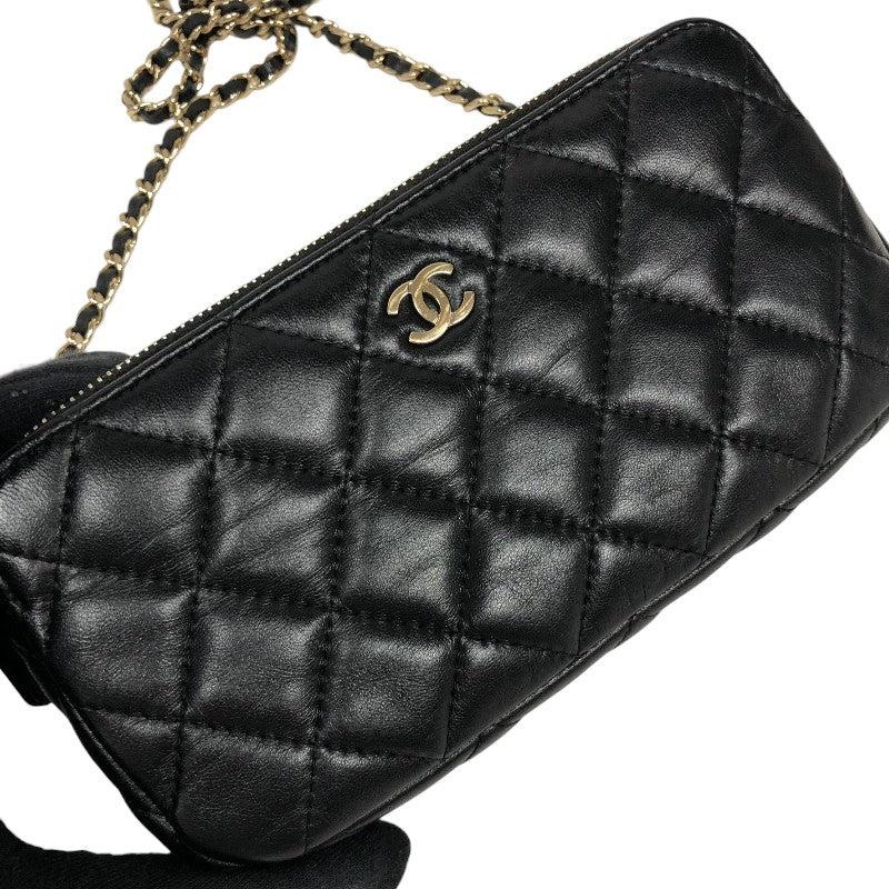 シャネル CHANEL チェーンショルダー A82527 ブラック ゴールド金具 ラムレザー レディース ショルダーバッグ