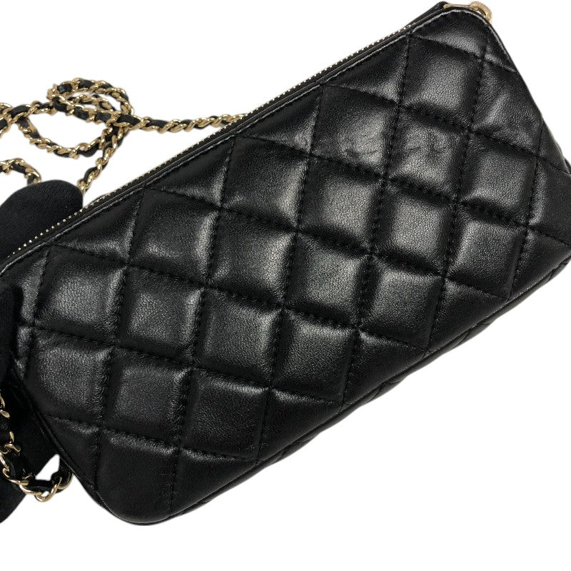 シャネル CHANEL チェーンショルダー A82527 ブラック ゴールド金具 ラムレザー レディース ショルダーバッグ