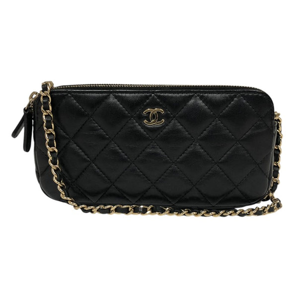 シャネル CHANEL チェーンショルダー A82527 ブラック ゴールド金具 ラムレザー レディース ショルダーバッグ