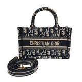 クリスチャン・ディオール Christian Dior オブリークエンブロイダリーブックトートミニ S5573CRIW ネイビー キャンバス レディース ハンドバッグ