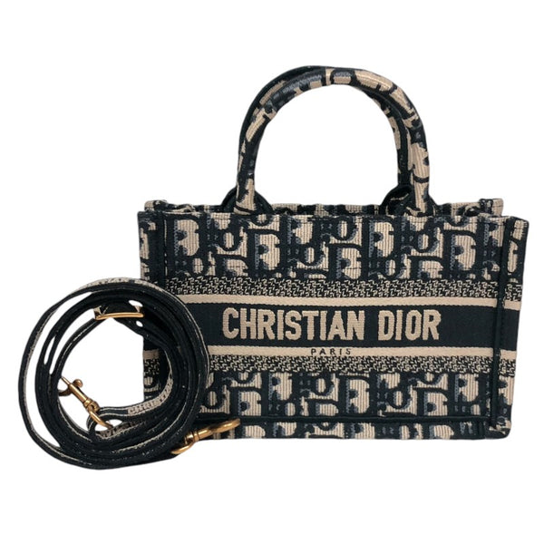 クリスチャン・ディオール Christian Dior ブックトート ミニ S5573CRIW ネイビー ジャガード レディース ハンドバッグ